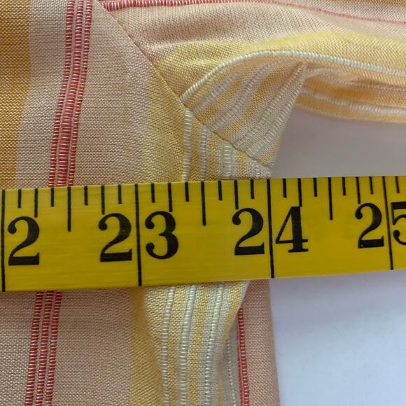 L SPACE Yellow Cozumel Stripe Vida Button‎ Front Boho Mini Dress Size Medium - Picture 12 of 13
